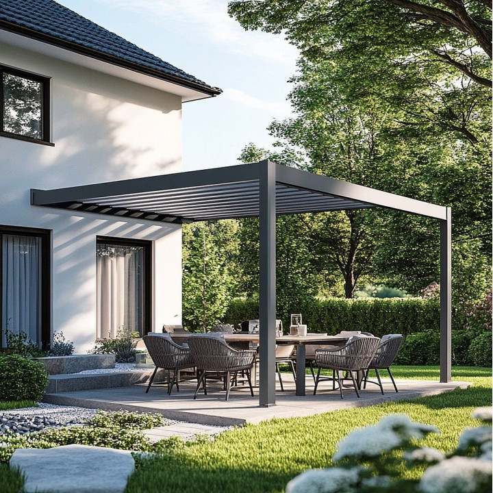 Pergola GERDA Antracyt przyścienna 4x3 | Twoje-Drzwi.pl