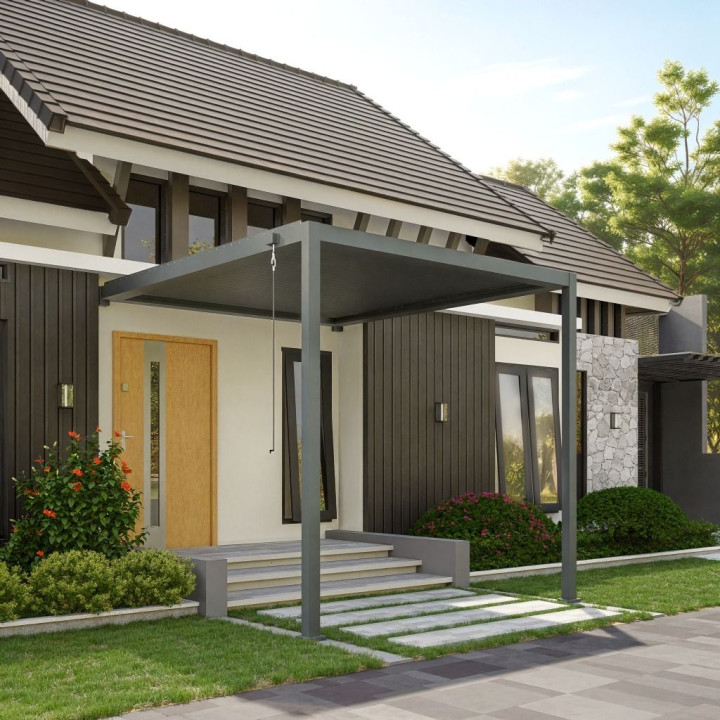 Pergola GERDA Antracyt przyścienna 4x3 | Twoje-Drzwi.pl