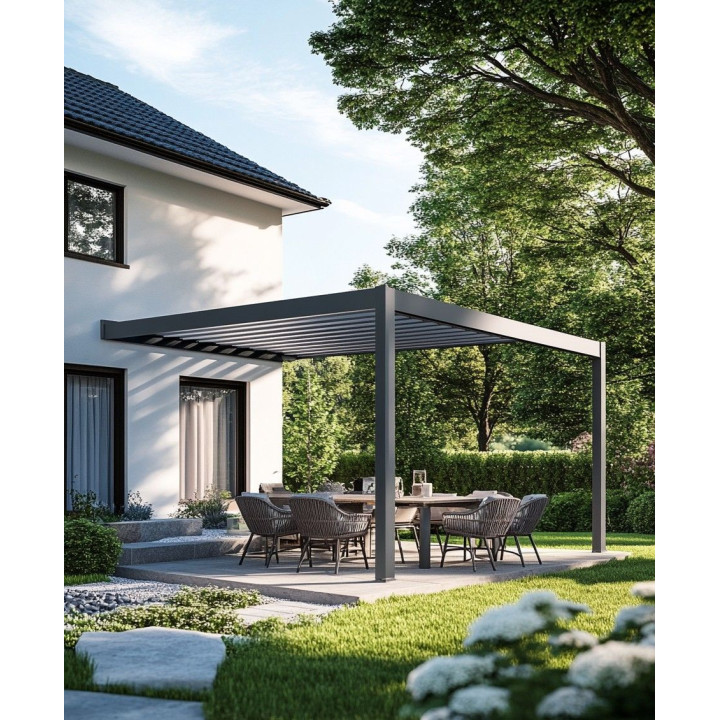 Pergola GERDA Antracyt przyścienna 3x4 | Twoje-Drzwi.pl