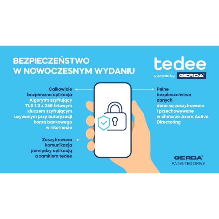 Zamek inteligentny Tedee GO2 powered by GERDA (srebrny) | Twoje-Drzwi.pl